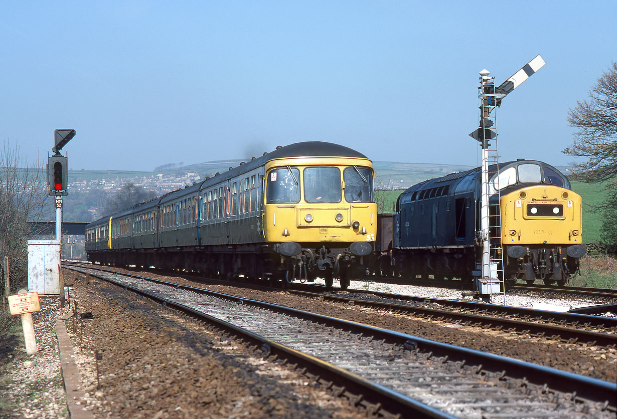 51955 & 40174 New Mills South Junction 27 April 1984