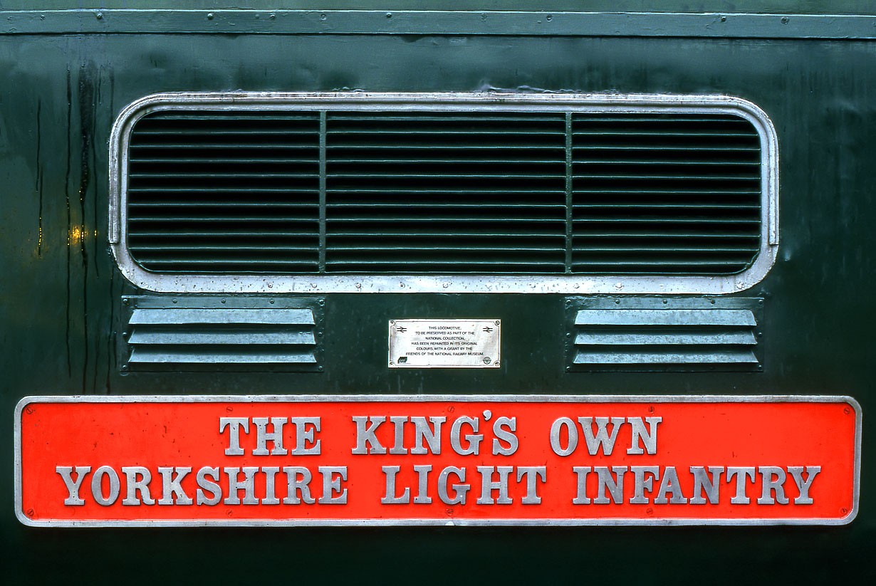 55002 The Kings Own Yorkshire Light Infantry Nameplate 9 March 1997