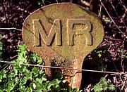 Eckington Midland Railway Boundary Post 9 April 1983