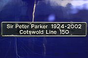 43127 Sir Peter Parker 1924-2002 Cotswold Line 150 Nameplate 30 November 2016